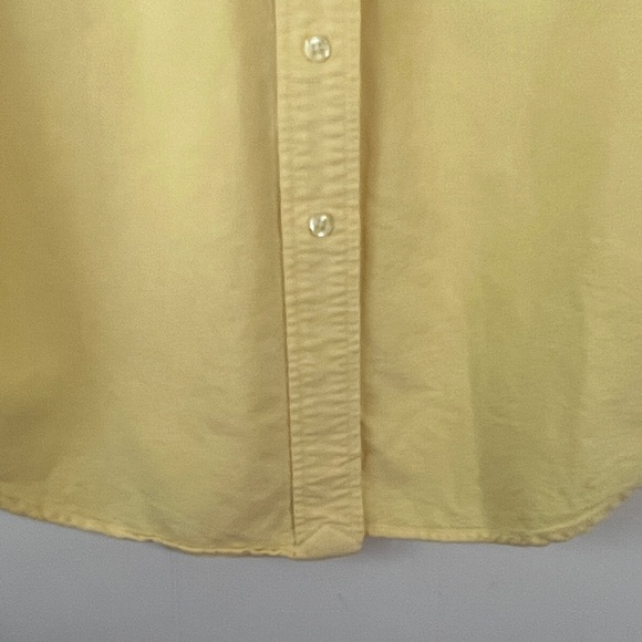 women’s Yellow Button-Up Shirt with Embroidered Crest Ralph Lauren Size 10 - Picture 10 of 13